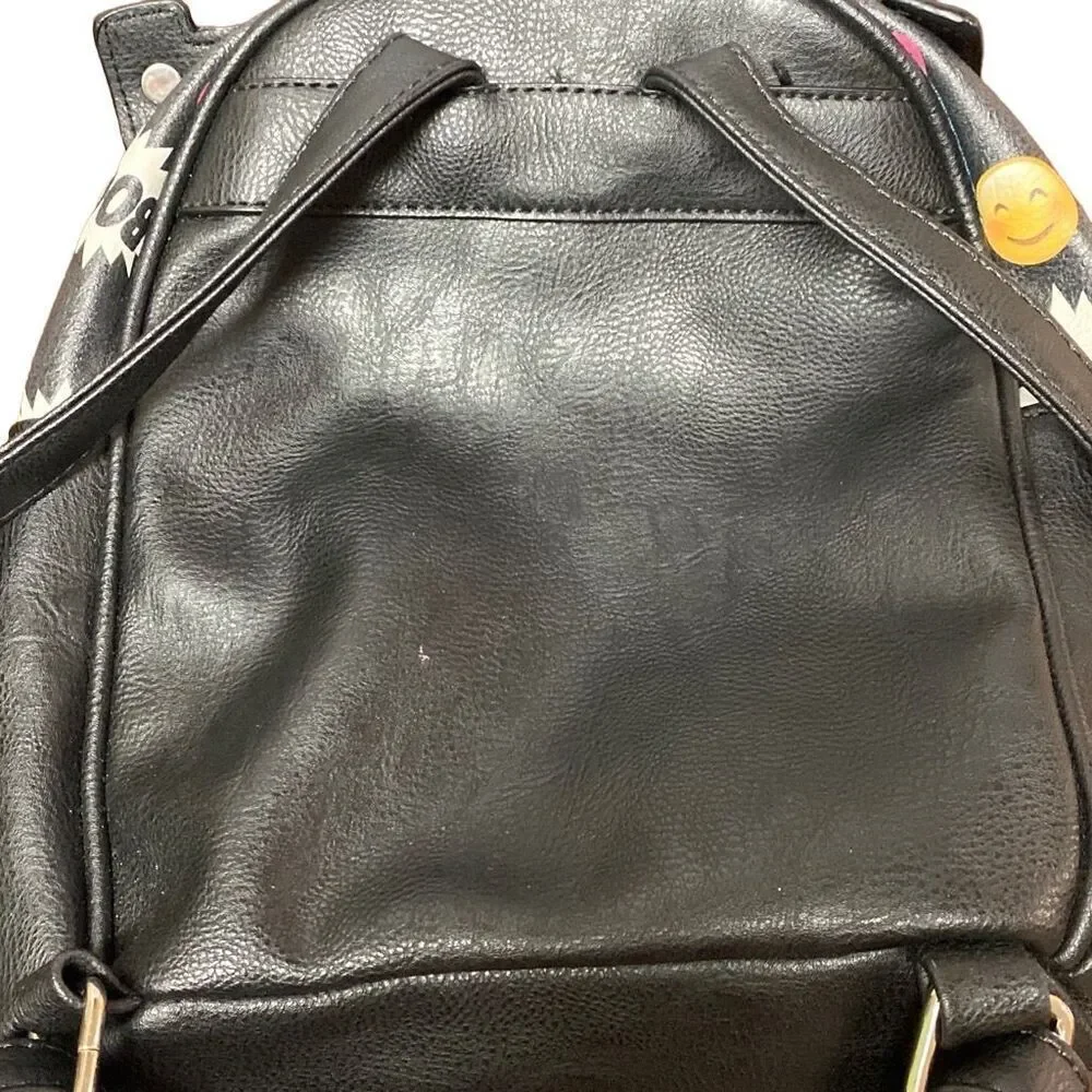 Backpack Emoji Slay Boom Squad Small Bag Black and Multicolor School Work Fun